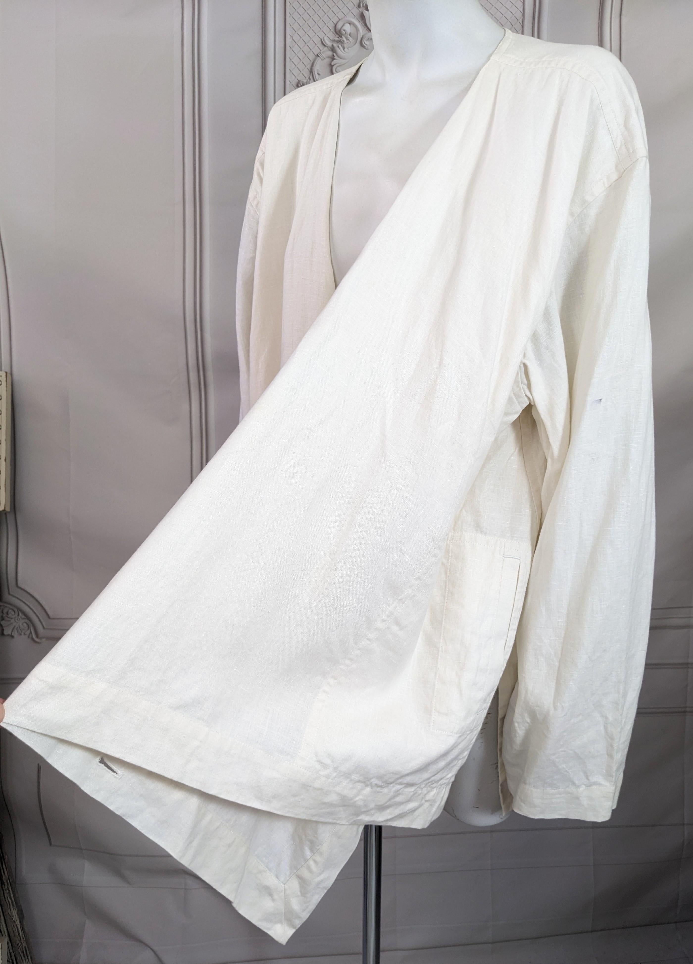 Issey Miyake Linen Fold Front Jacket In Good Condition For Sale In New York, NY
