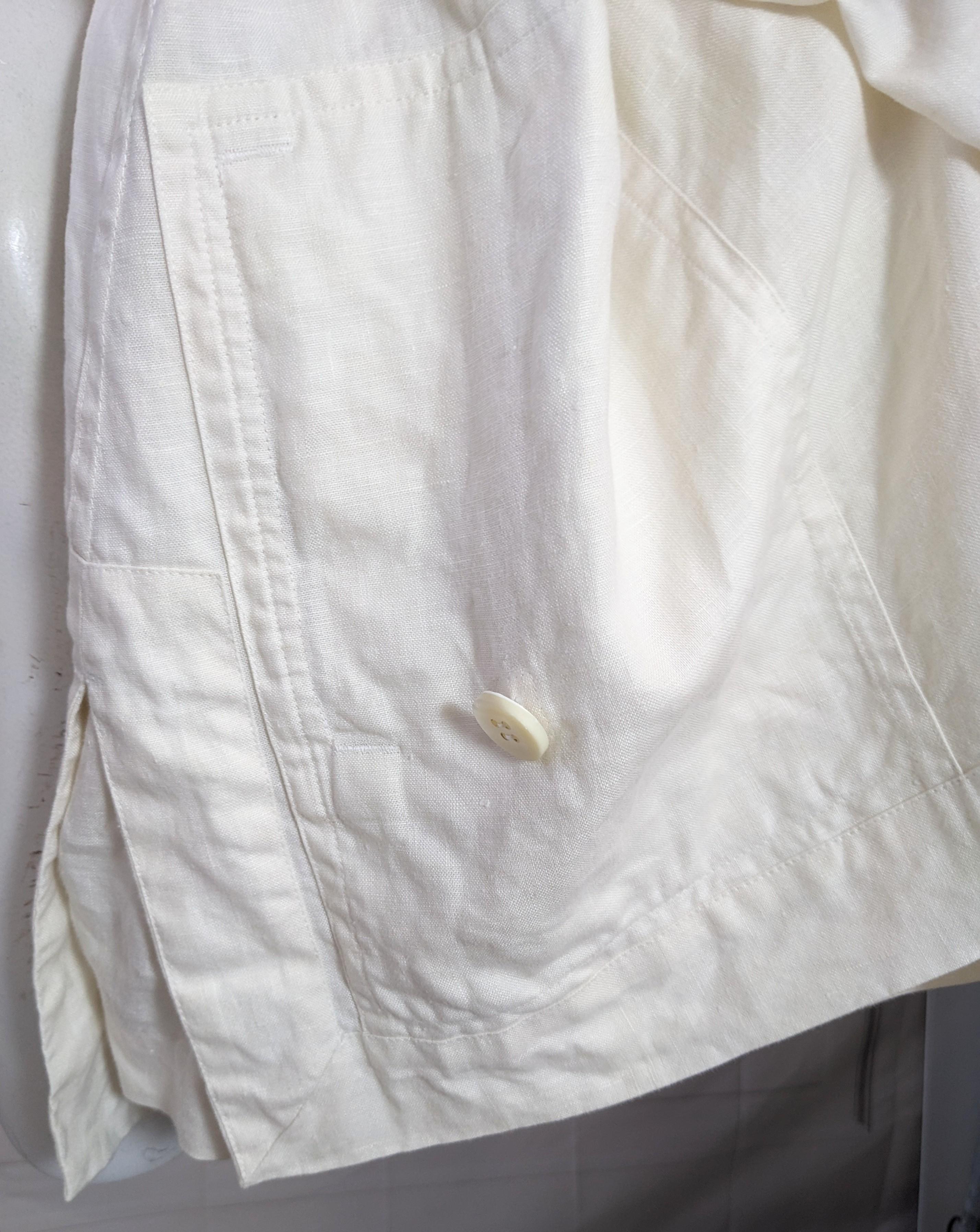 Issey Miyake Linen Fold Front Jacket For Sale 2