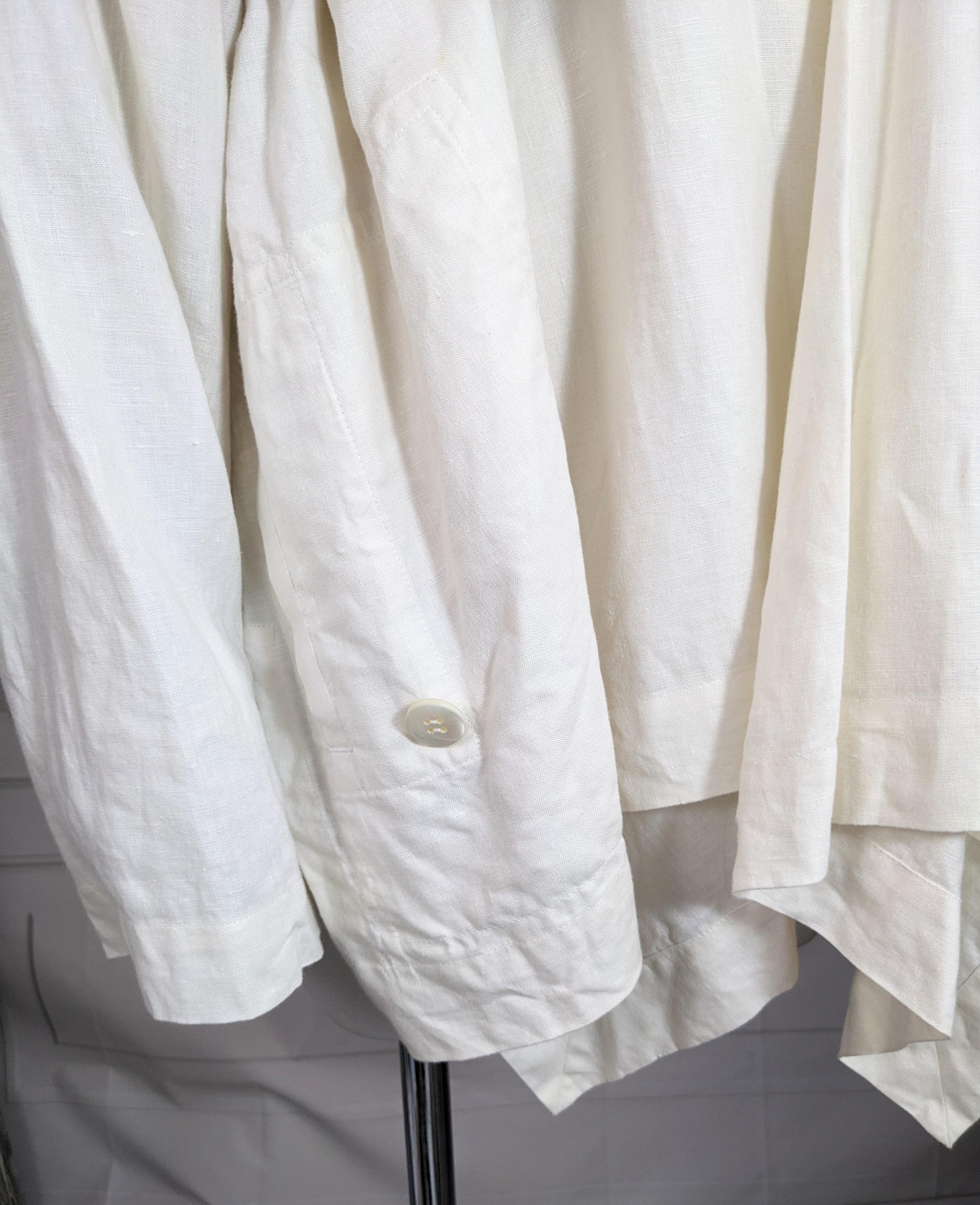 Issey Miyake Linen Fold Front Jacket For Sale 3