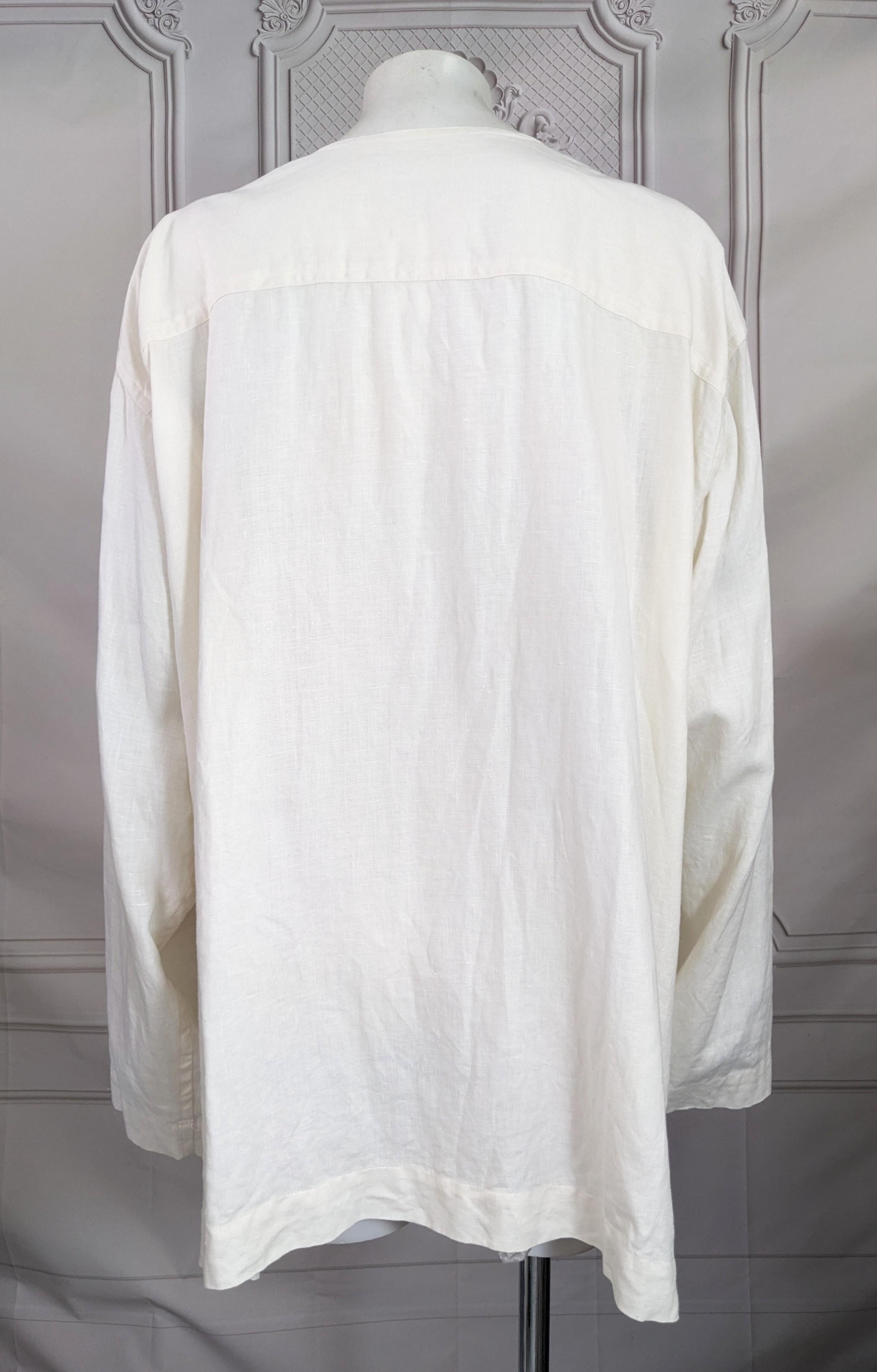 Issey Miyake Linen Fold Front Jacket For Sale 4
