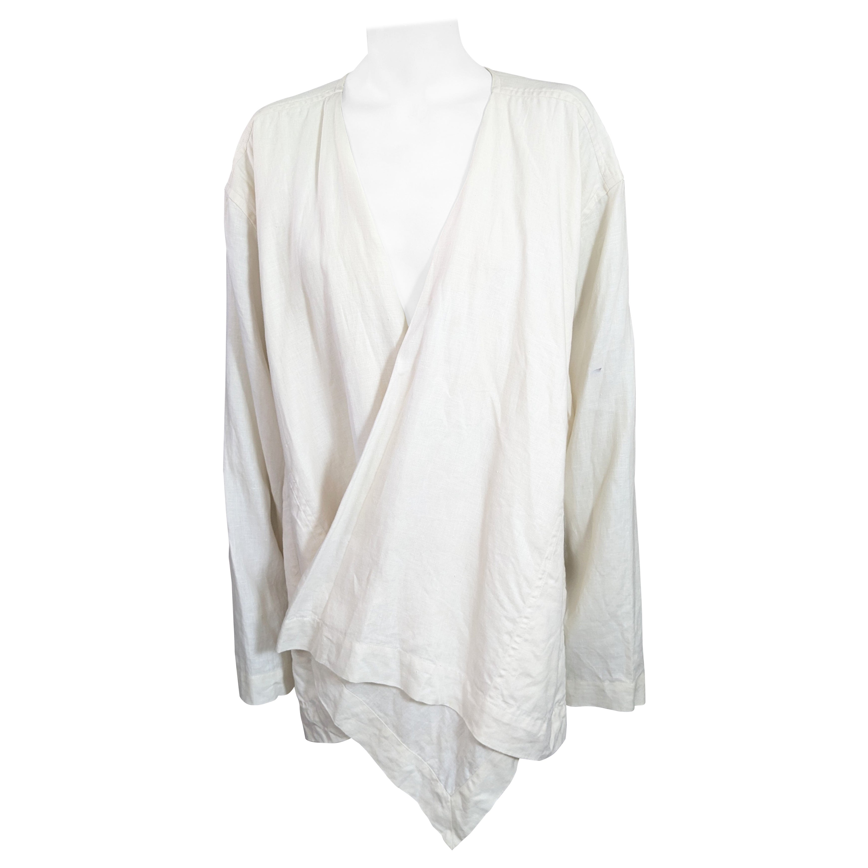 Issey Miyake Linen Fold Front Jacket For Sale