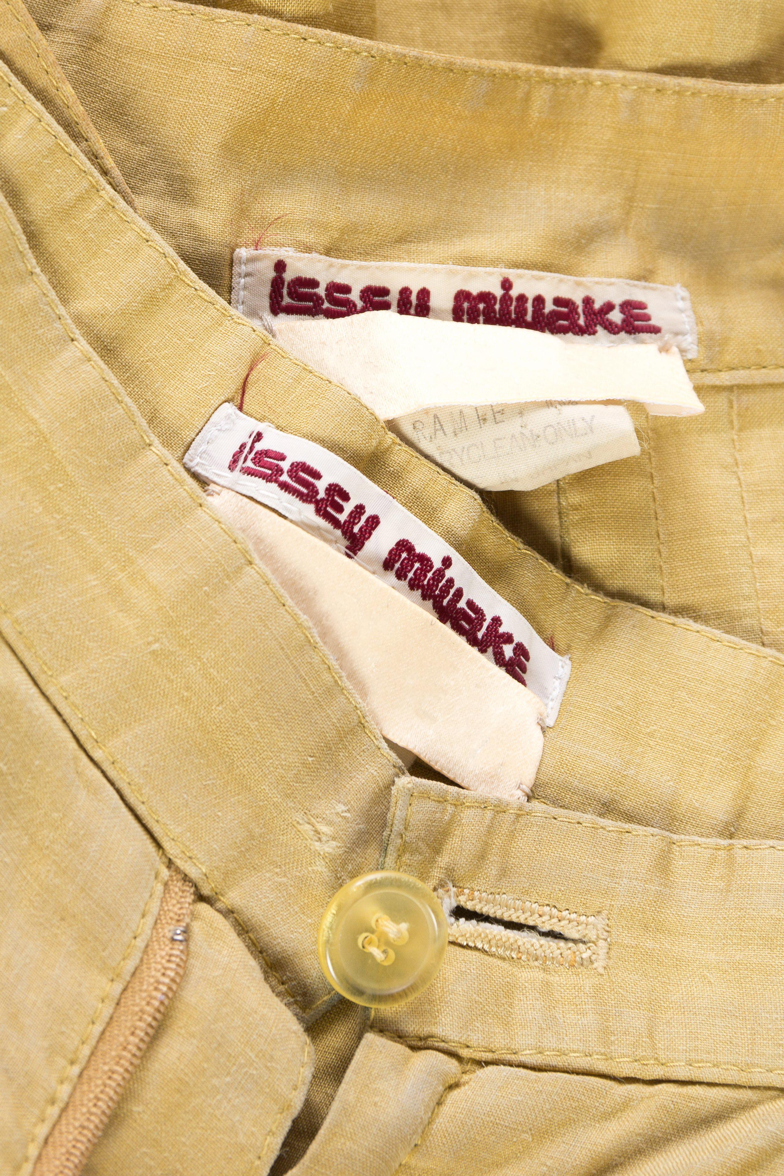 1980S ISSEY MIYAKE Mustard Yellow Linen Tunic & Pants Ensemble 6