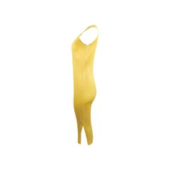 Issey Miyake Long Yellow Pleated Dress