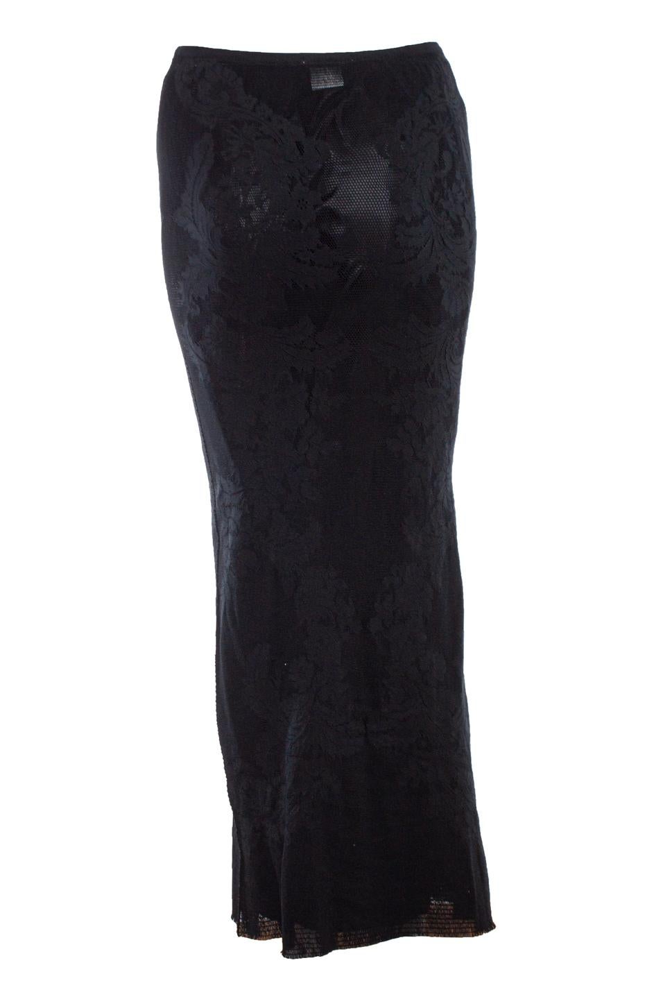 Black Issey Miyake, Maxi lace skirt For Sale