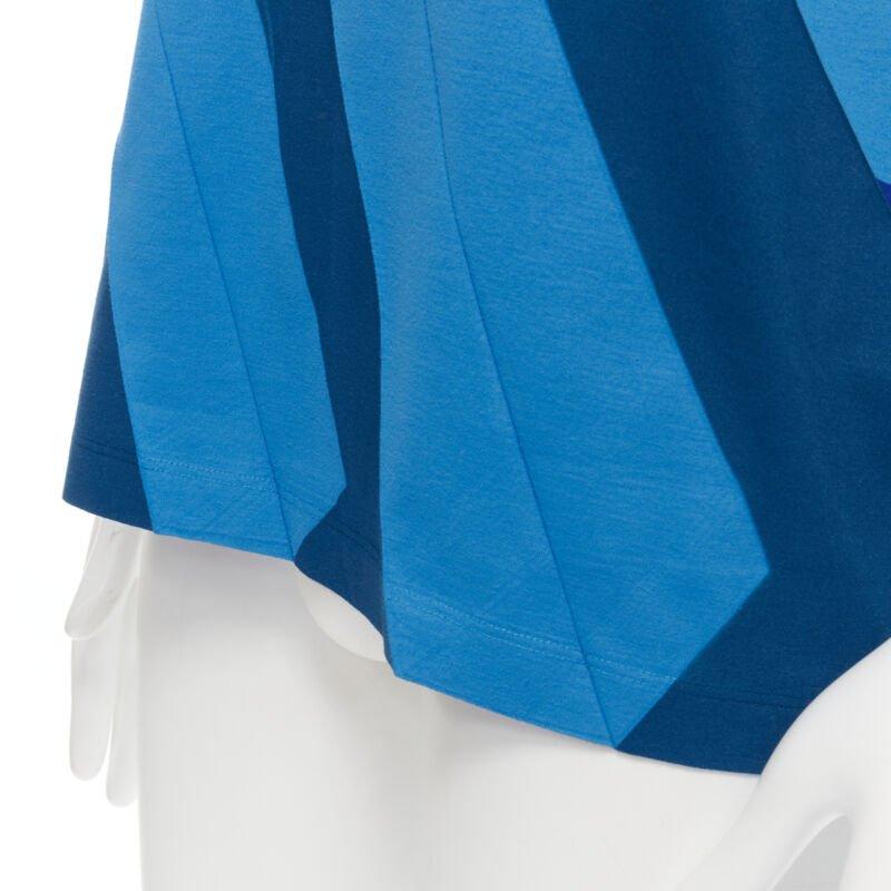 ISSEY MIYAKE MEN blue bonded pleat graphic print tshirt M For Sale 3