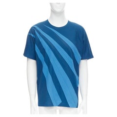 ISSEY MIYAKE MEN blau bonded pleat graphic print tshirt M