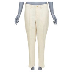 ISSEY MIYAKE MEN ramie hemp blend front crease tapered cropped pants JP1 S