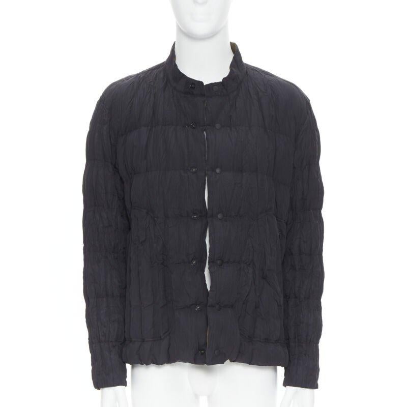 ISSEY MIYAKE MEN Veste zippée réversible vert noir plissée et matelassée L Excellent état - En vente à Hong Kong, NT