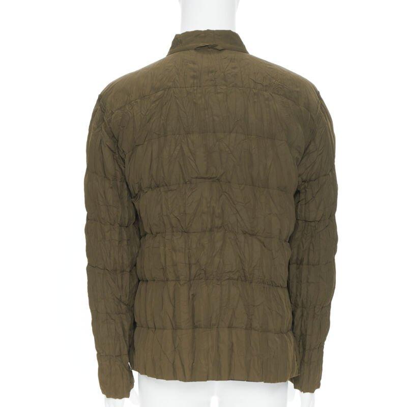 ISSEY MIYAKE MEN Veste zippée réversible vert noir plissée et matelassée L en vente 2