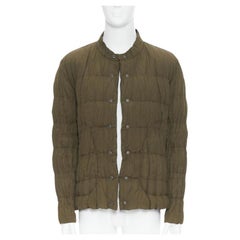 ISSEY MIYAKE HOMBRE Chaqueta acolchada con cremallera plisada reversible verde negra L