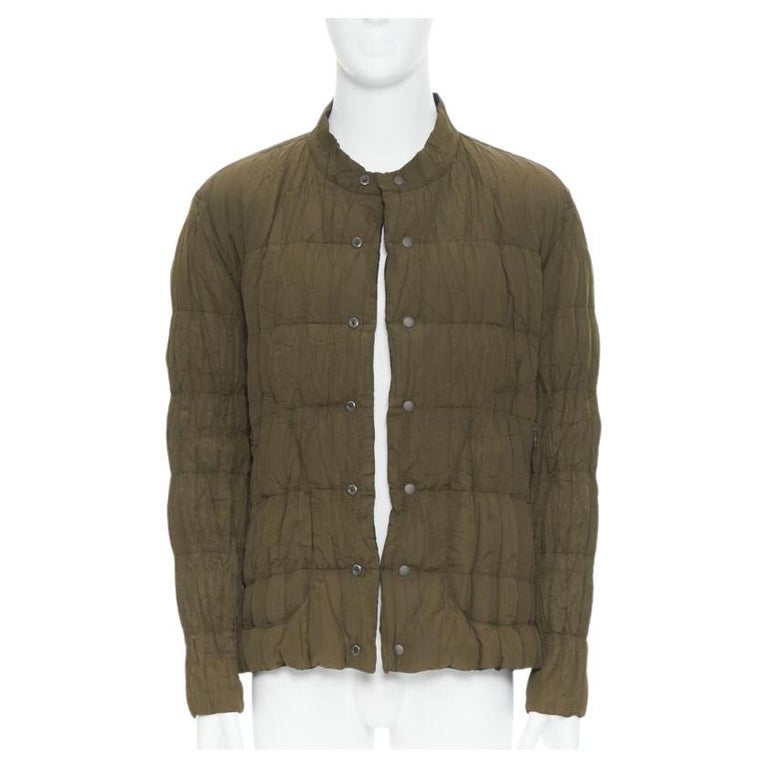 ISSEY MIYAKE MEN Veste zippée réversible vert noir plissée et