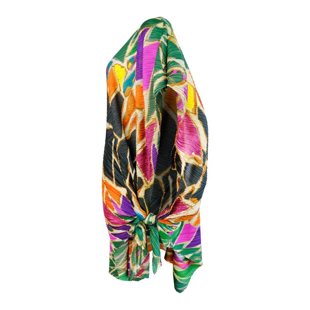 Issey Miyake - Robe caftan asymétrique à imprimé mosaïque Excellent état - En vente à Morongo Valley, CA