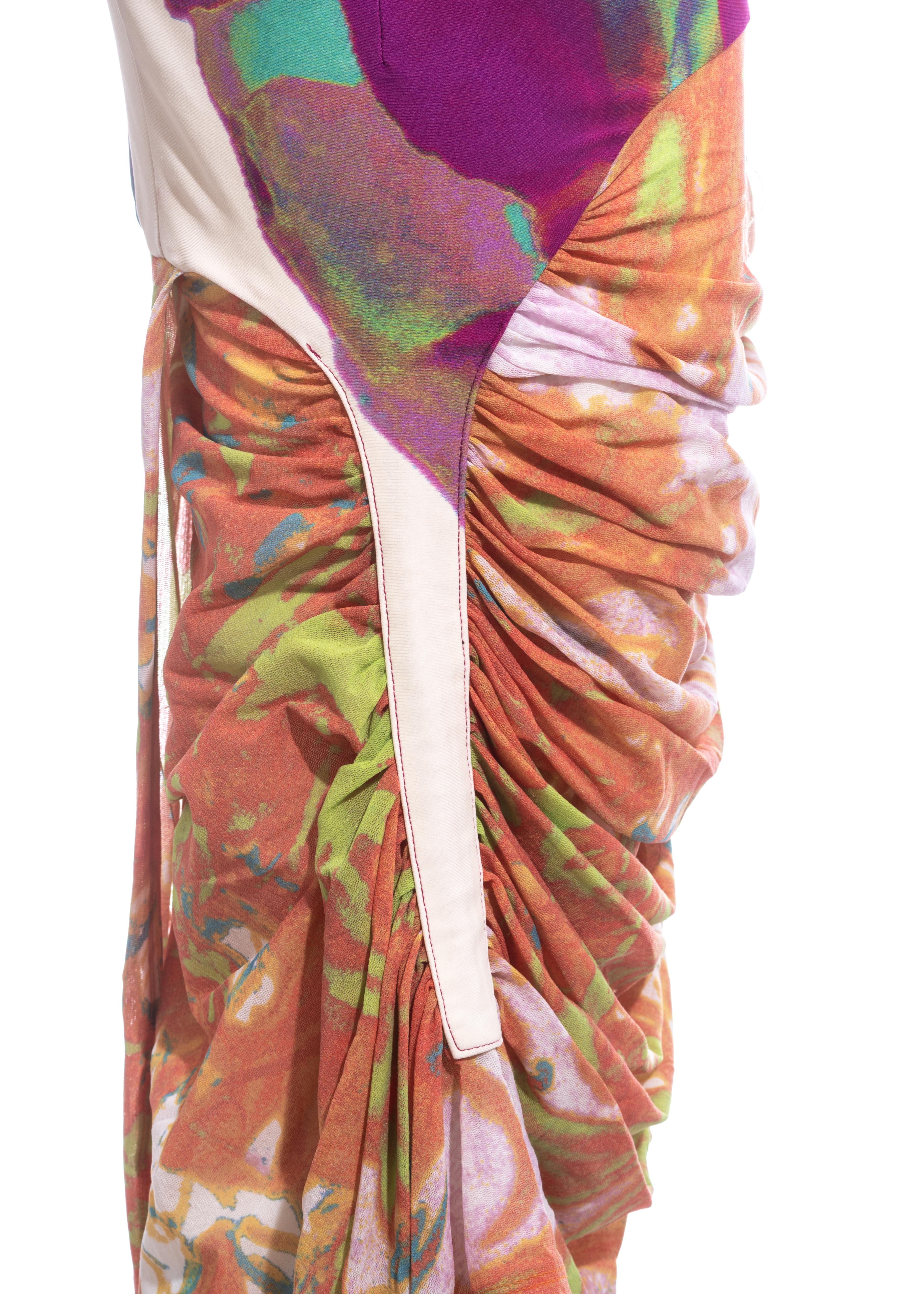 Issey Miyake - Ensemble jupe et haut en maille et lycra multicolore, printemps-été 2002 en vente 3