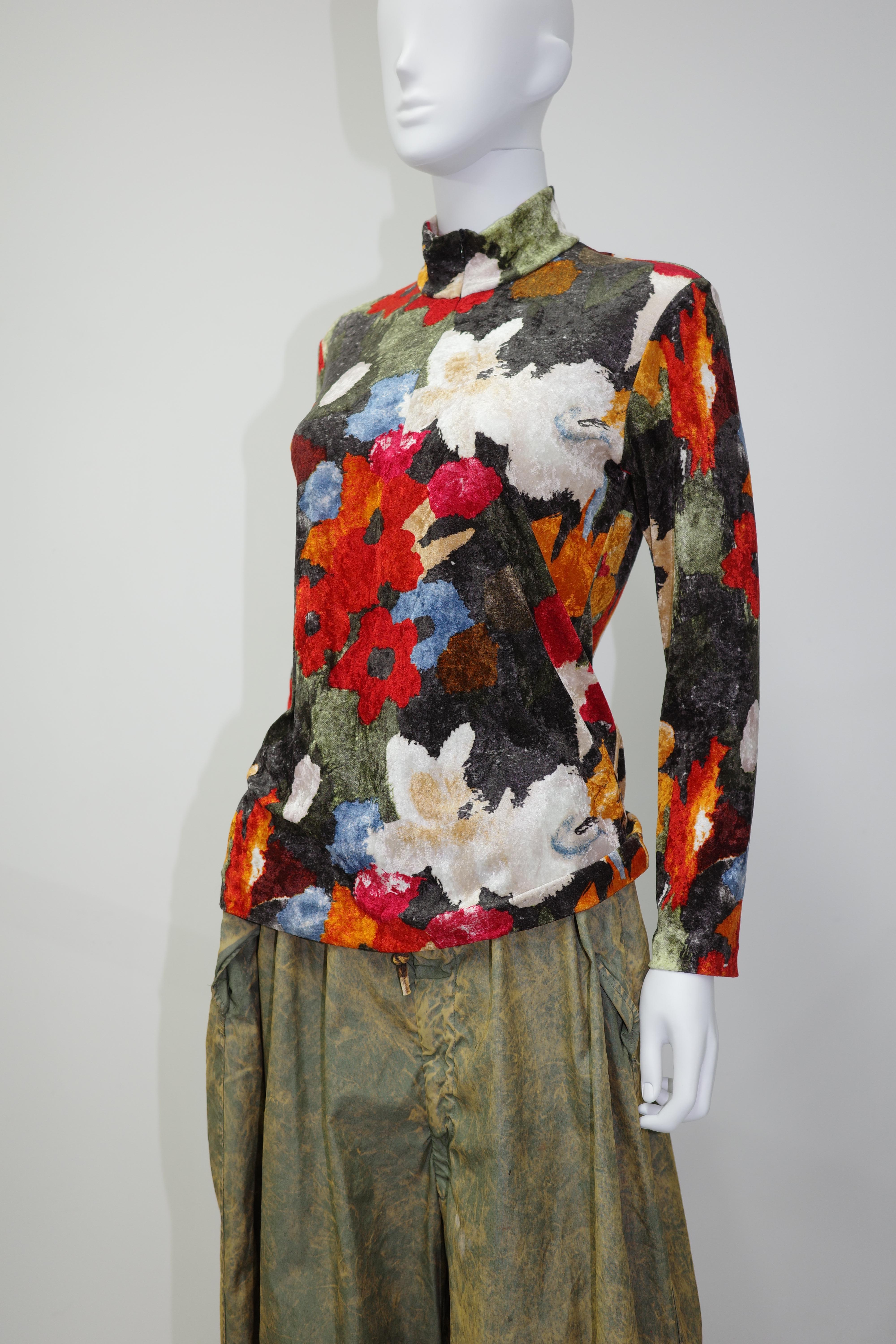 Issey Miyake multicoloured Velvet Zip-Shirt,  1996AW For Sale 5