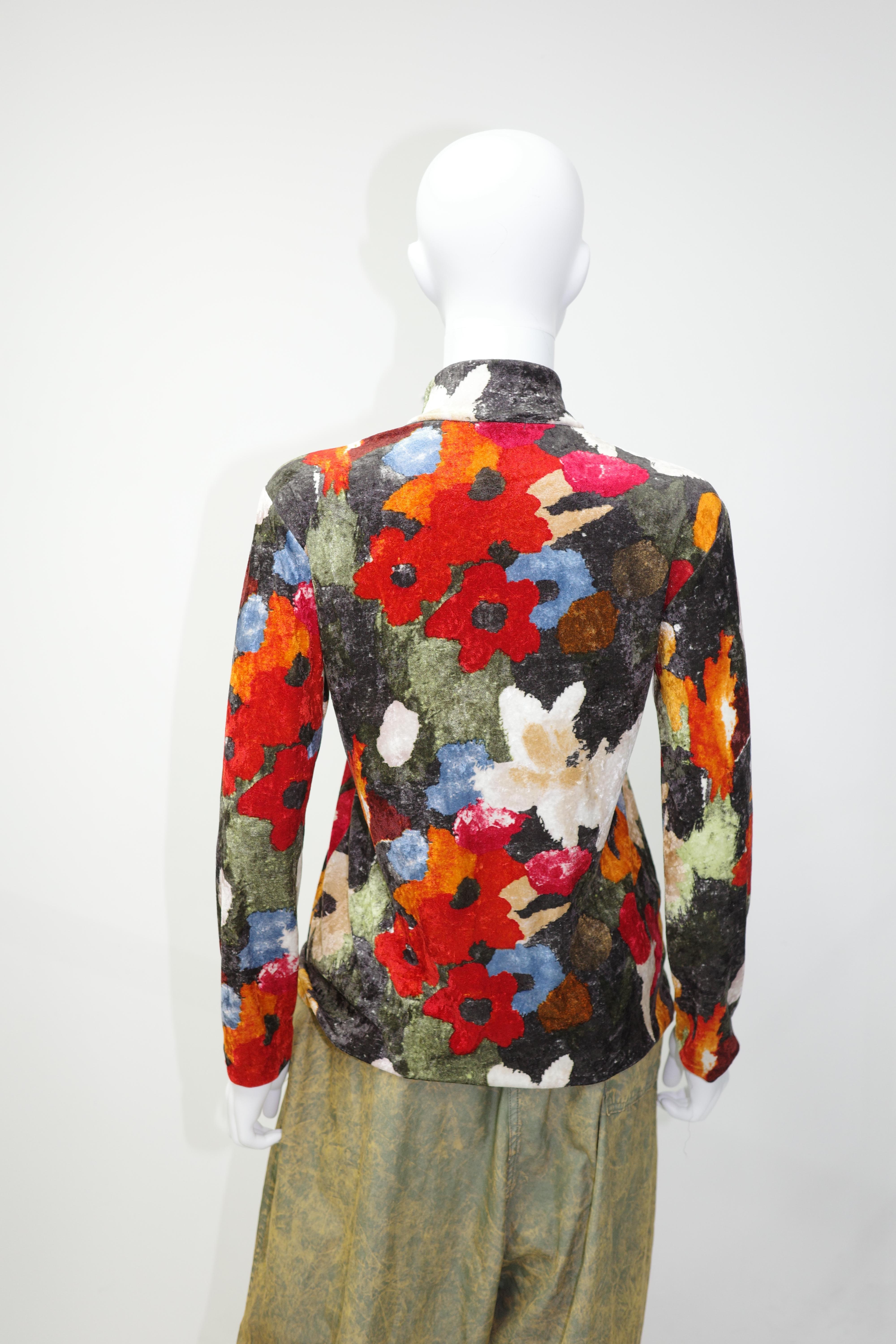  Issey Miyake multicoloured Velvet Zip-Shirt,  1996AW For Sale 7