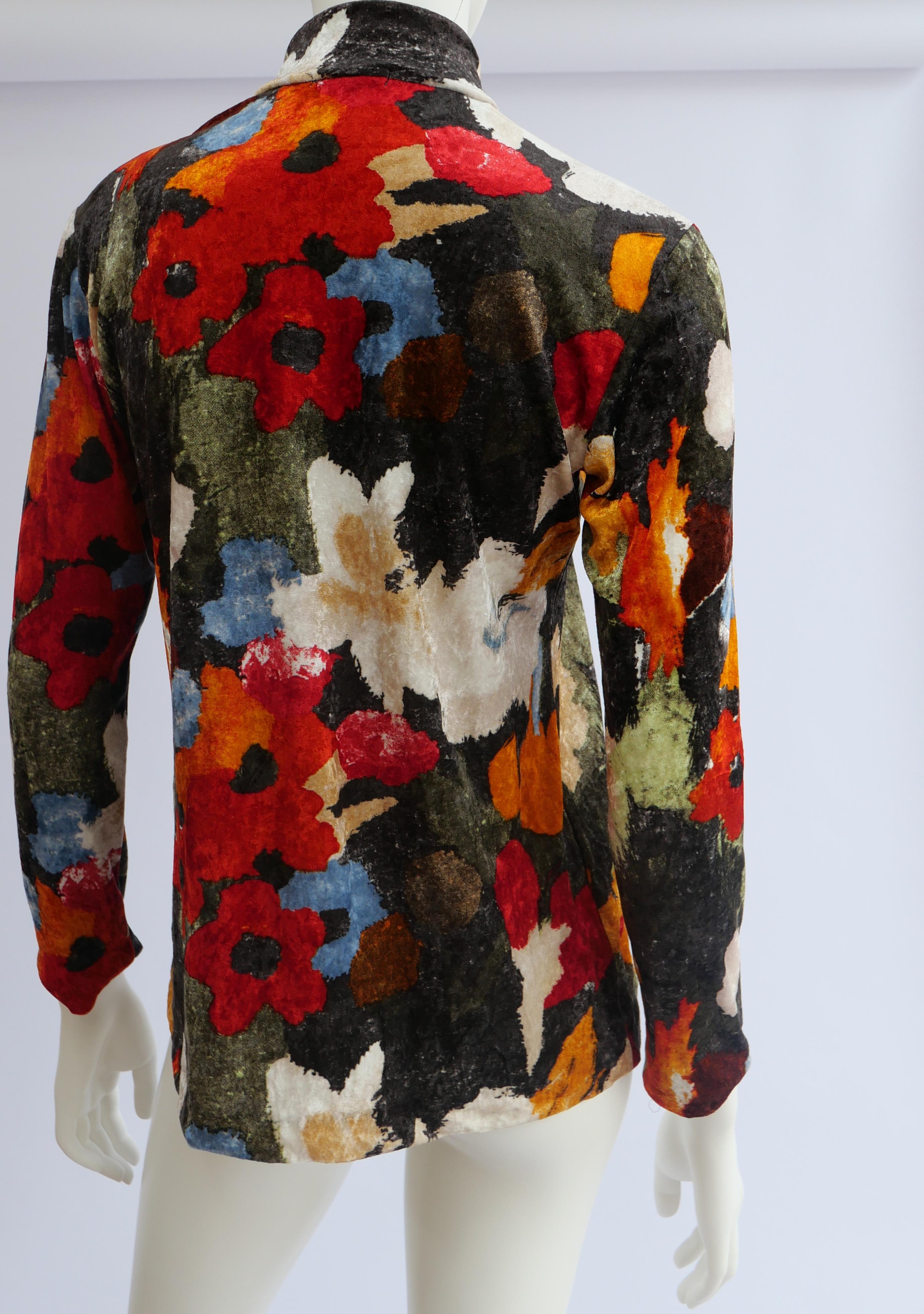 Black  Issey Miyake multicoloured Velvet Zip-Shirt,  1996AW For Sale