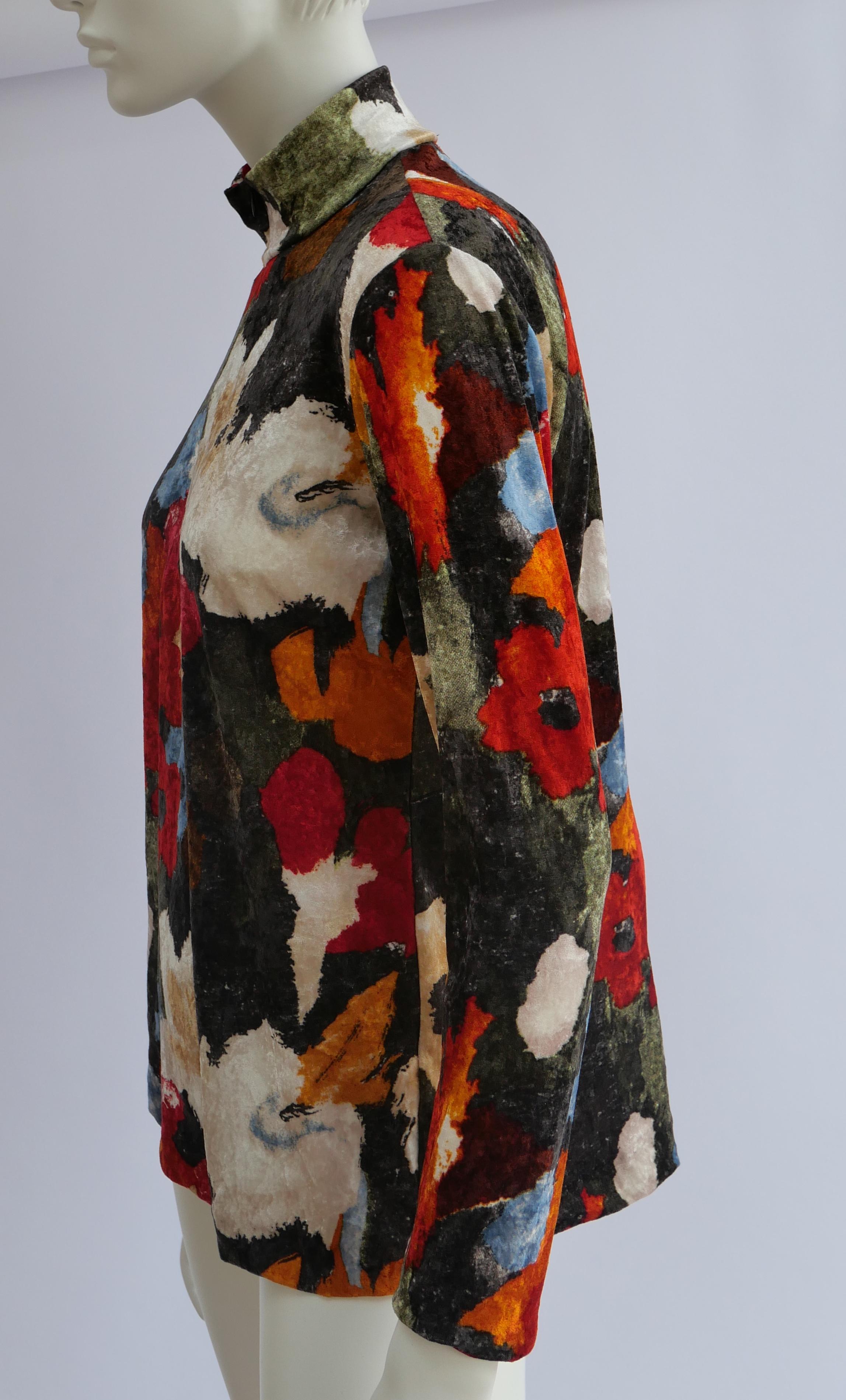 Women's  Issey Miyake multicoloured Velvet Zip-Shirt,  1996AW For Sale