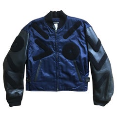 Issey Miyake Navy Black Bomber Jacket With Patch-appliqué SS 1994