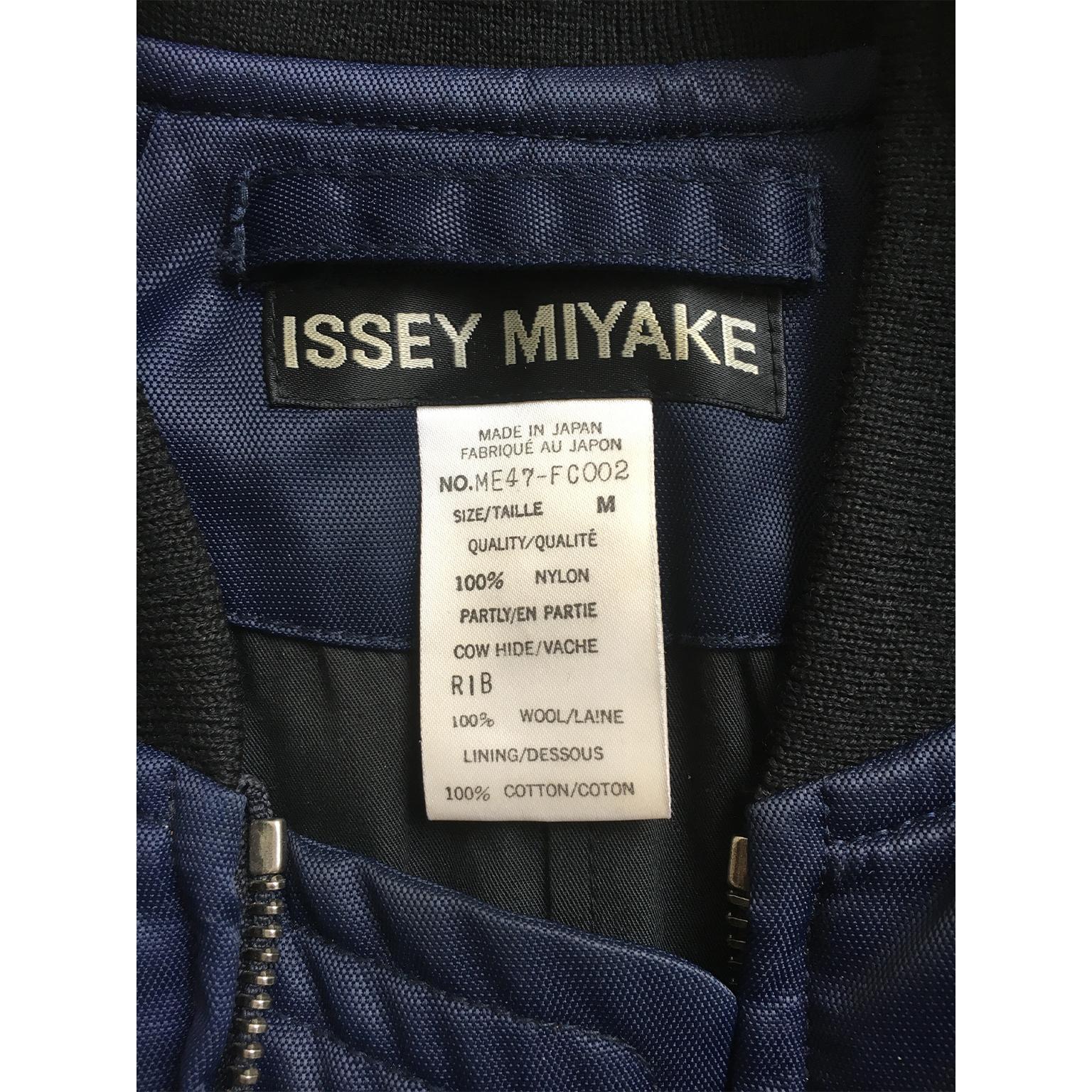 Issey Miyake Navy Black Bomber Jacket With Patch-appliqué SS 1994