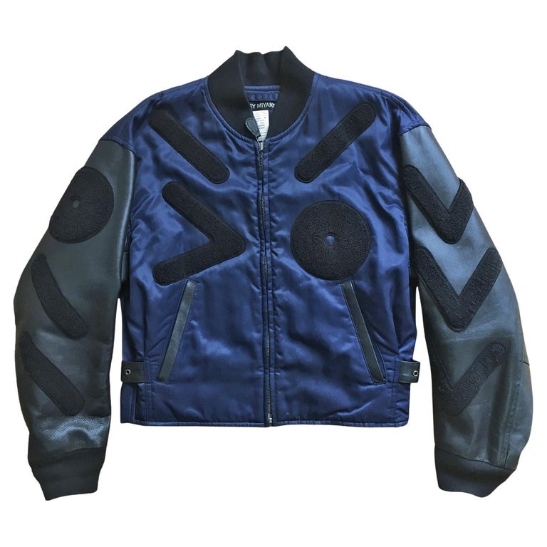 Issey Miyake Navy Black Bomber Jacket With Patch-appliqué SS 1994 For ...