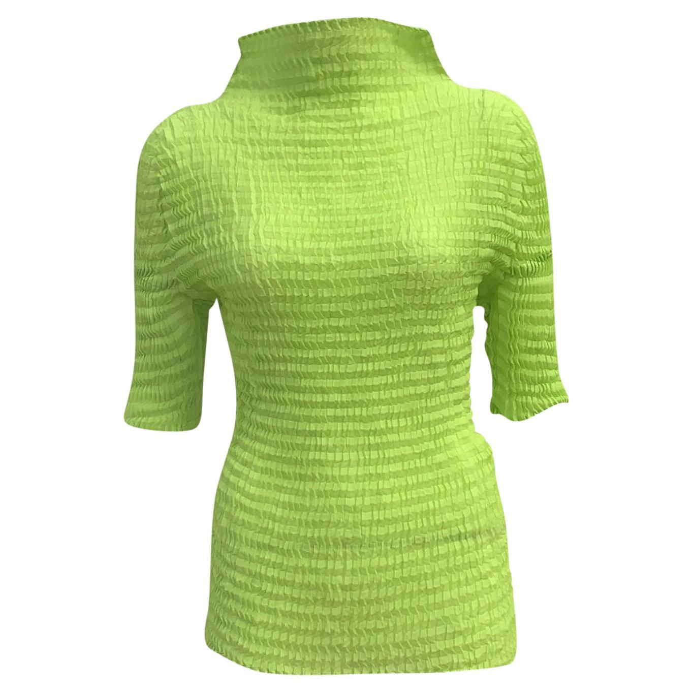 Issey Miyake Neon Green Top