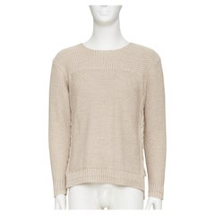 Maglione ISSEY MIYAKE in cotone testurizzato con inserti traforati sul carré, modello JP1 S