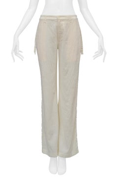 Issey Miyake Off White Pants With Apron