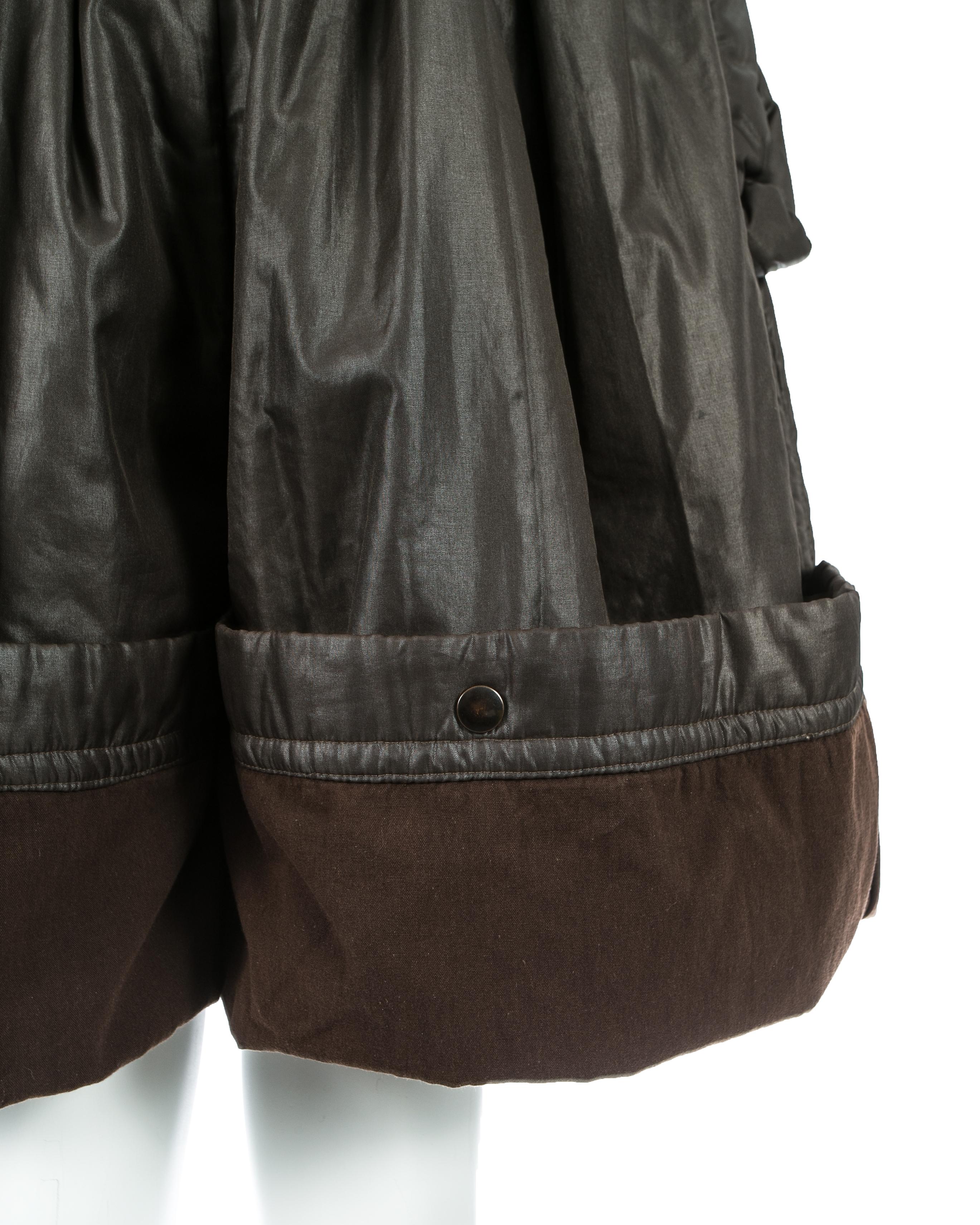 Women's Issey Miyake olive nylon parachute shorts, fw 1983 For Sale