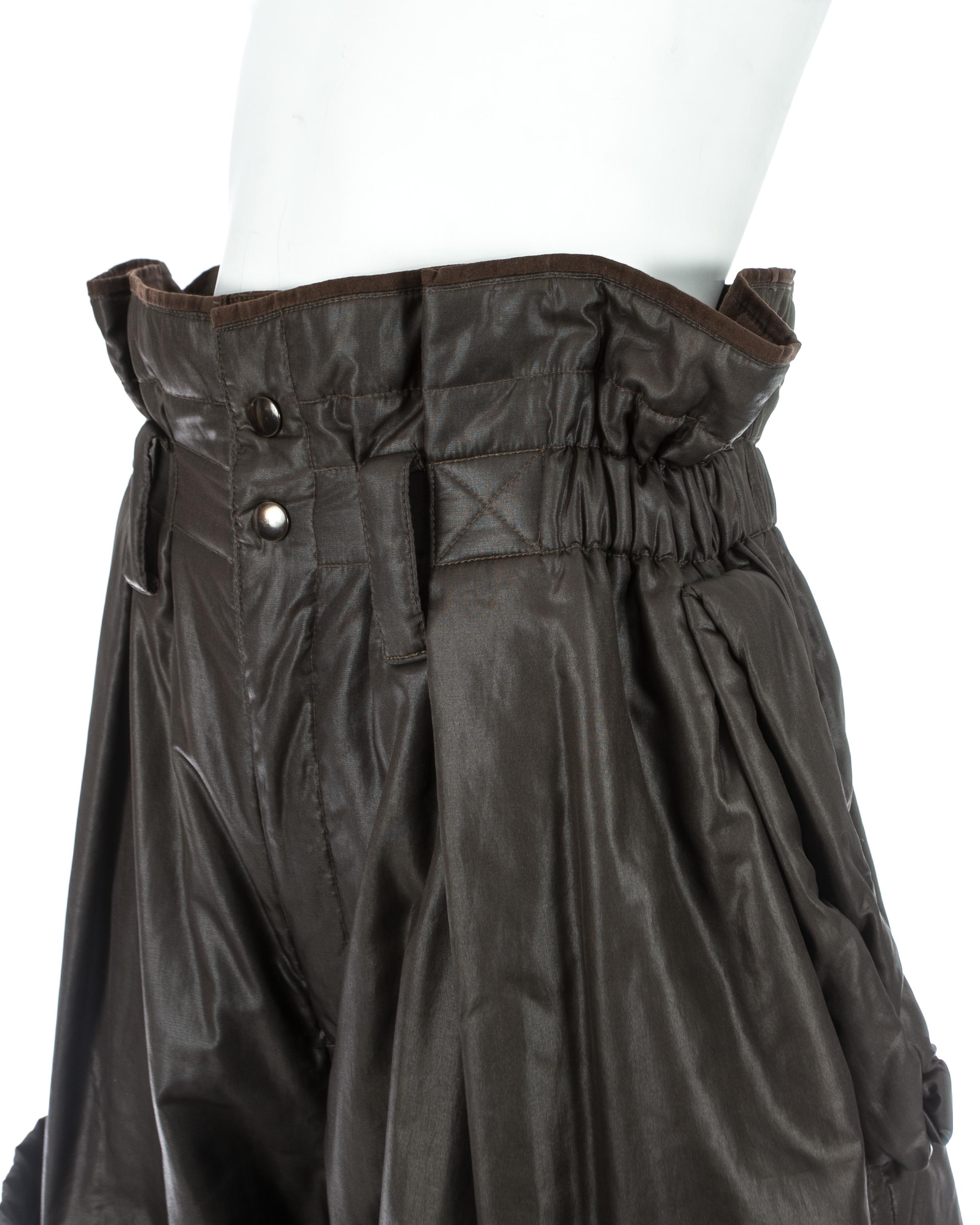 Issey Miyake olive nylon parachute shorts, fw 1983 For Sale 1