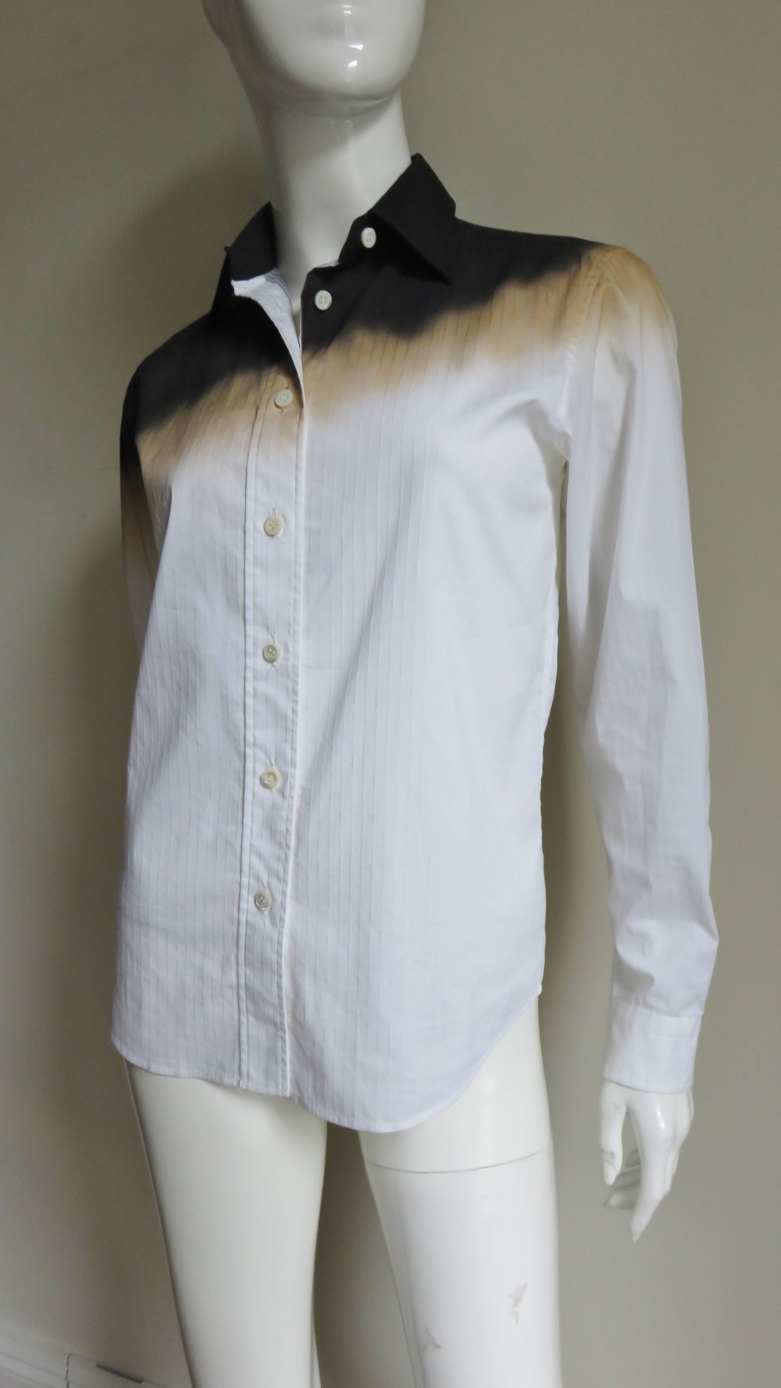 Issey Miyake Ombre Shirt In Good Condition In Water Mill, NY
