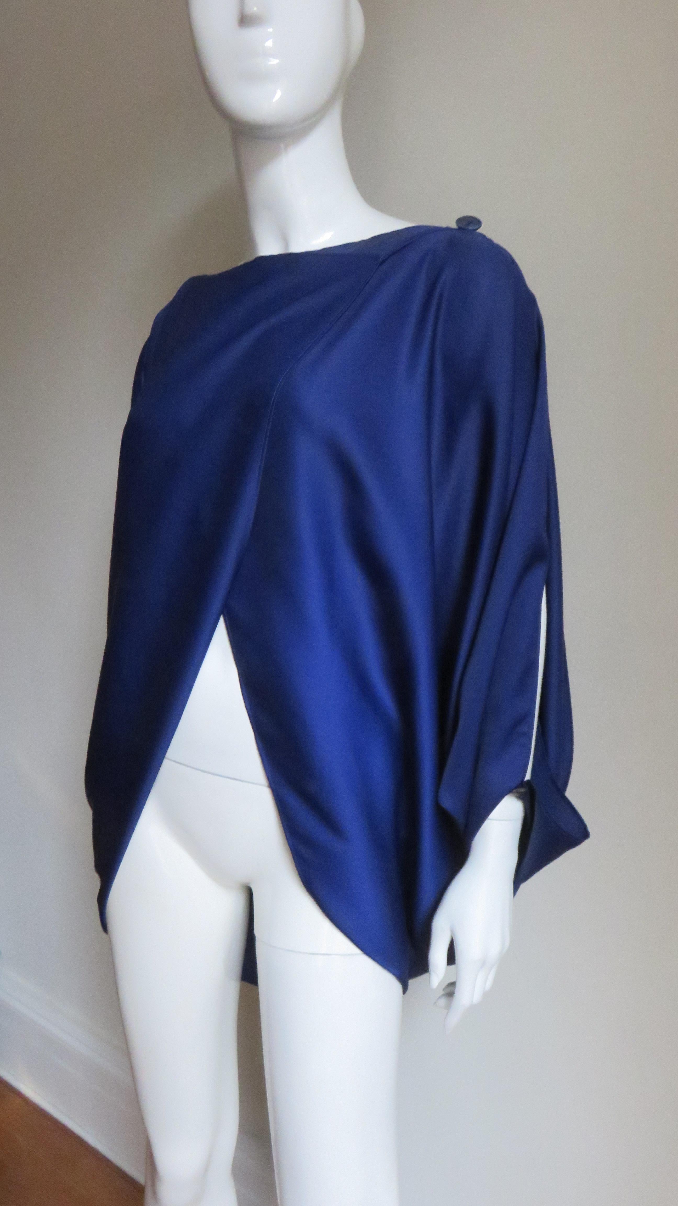 Purple Issey Miyake Open Sleeve Draped Top For Sale
