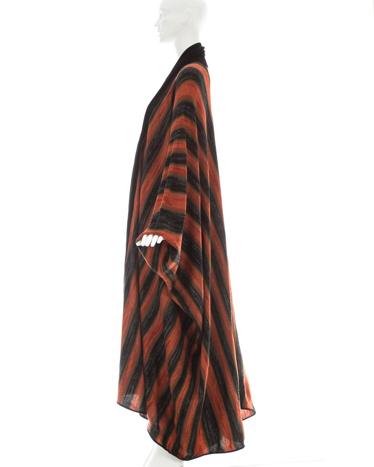 Issey Miyake orange acetate knit batwing robe, ca. 1976 For Sale at ...