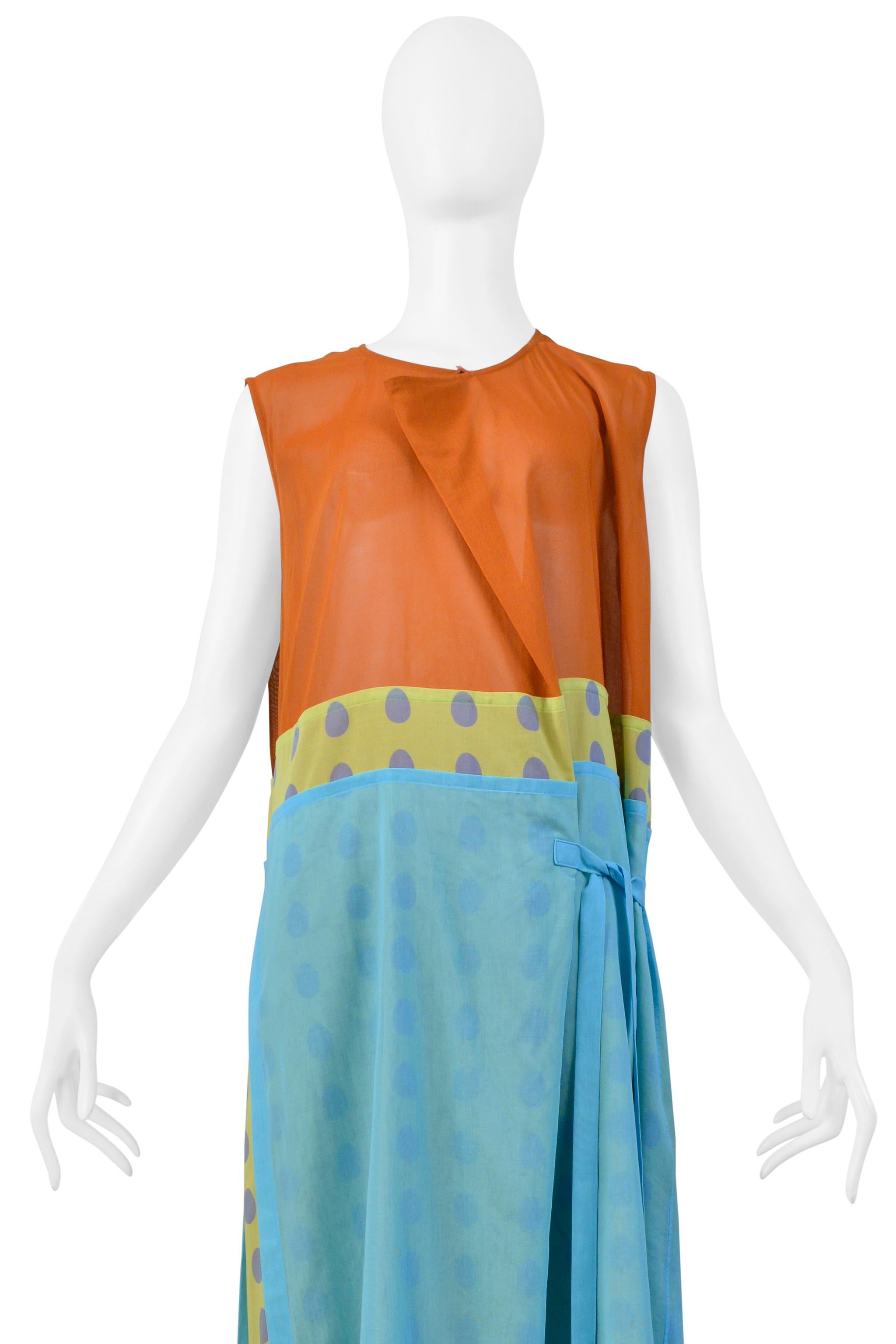 De las mujeres Issey Miyake Vestido de Lunares Naranja y Azul 2001 en venta