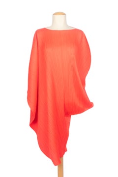 Issey Miyake orange dress Pleats Please