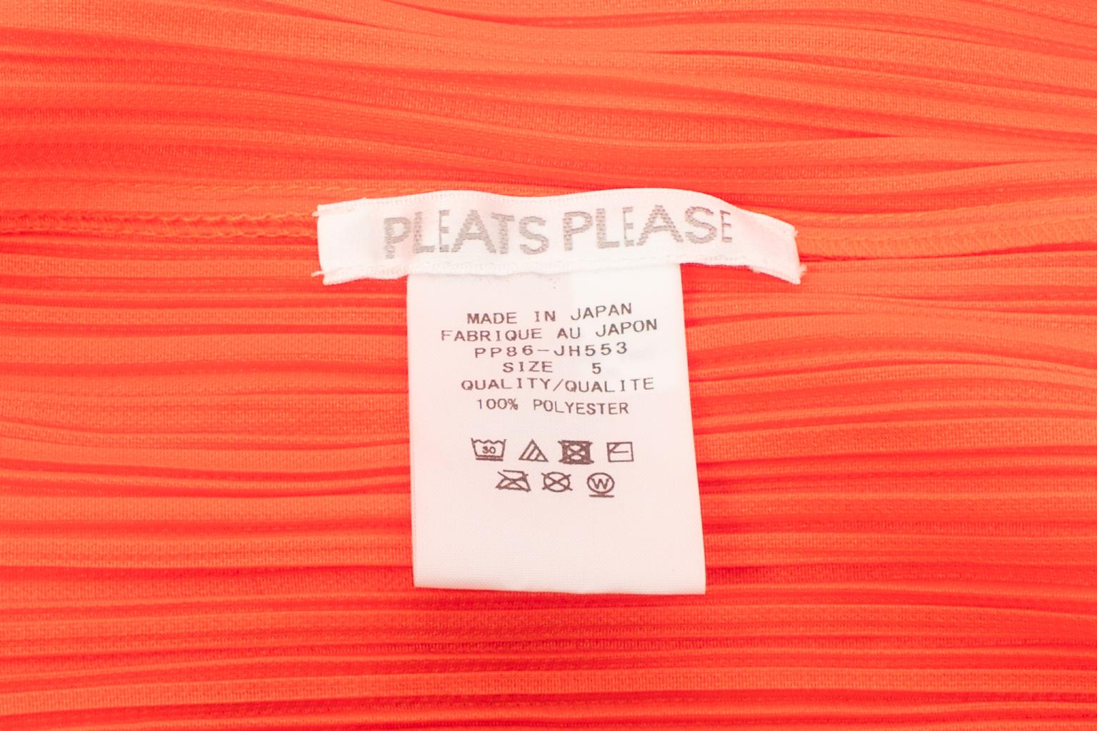 Issey Miyake robe orange Pleats Please en vente 3