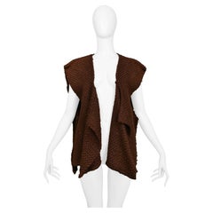Vintage Issey Miyake Oversized Brown Woven Vest