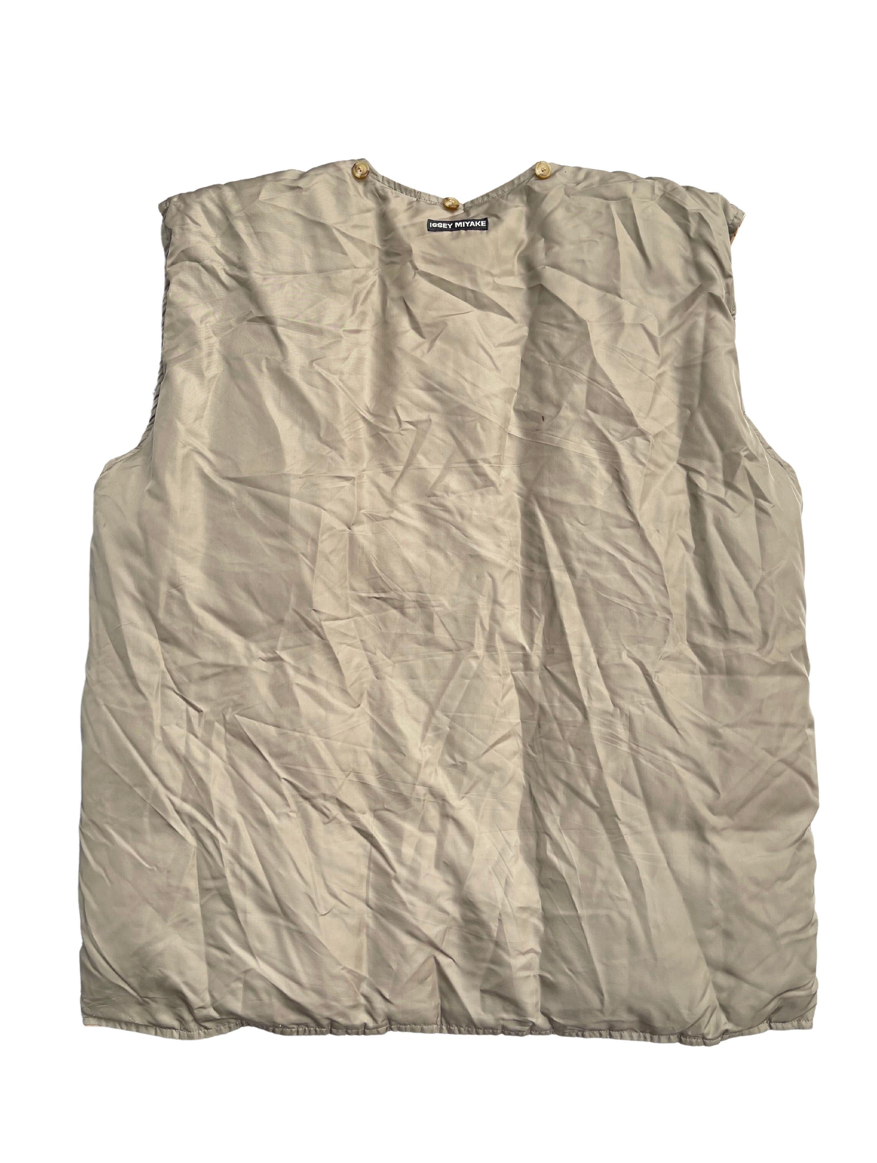 Issey Miyake Oversized Linen Puffer Vest, Autumn Winter 1991 In Excellent Condition In Tương Mai Ward, Hoang Mai District