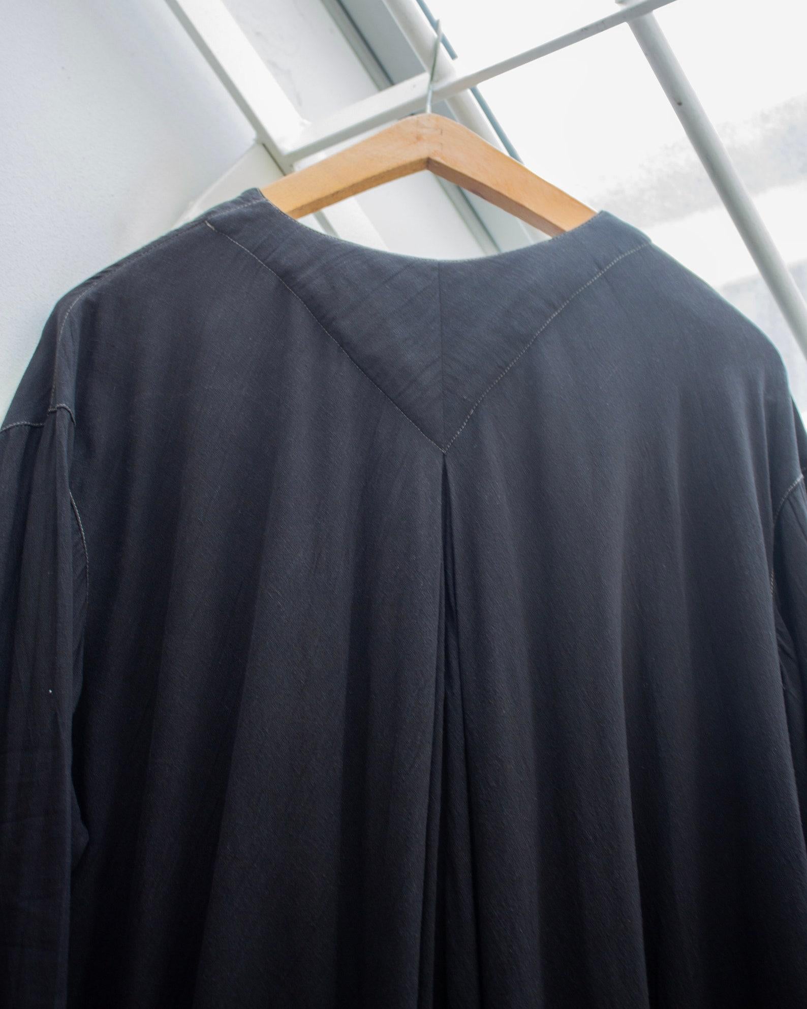 Issey Miyake Permanente 80's cotton and linen cocoon draped Haori style duster For Sale 1