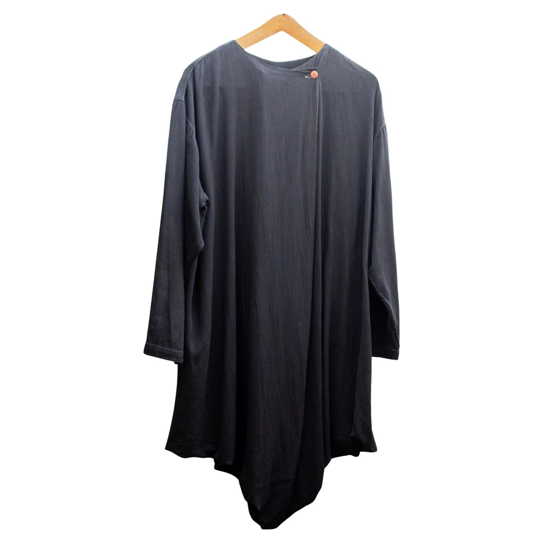 Issey Miyake Permanente 80's cotton and linen cocoon draped Haori style duster  For Sale