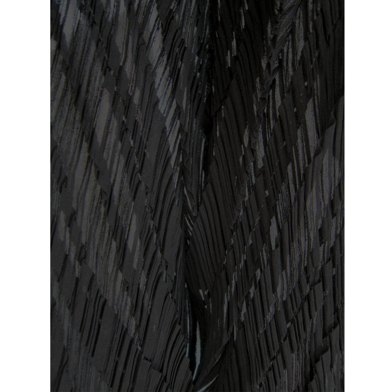 Issey Miyake Pleated Diagonal Black Top For Sale 3