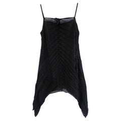 Issey Miyake Pleated Diagonal Black Top