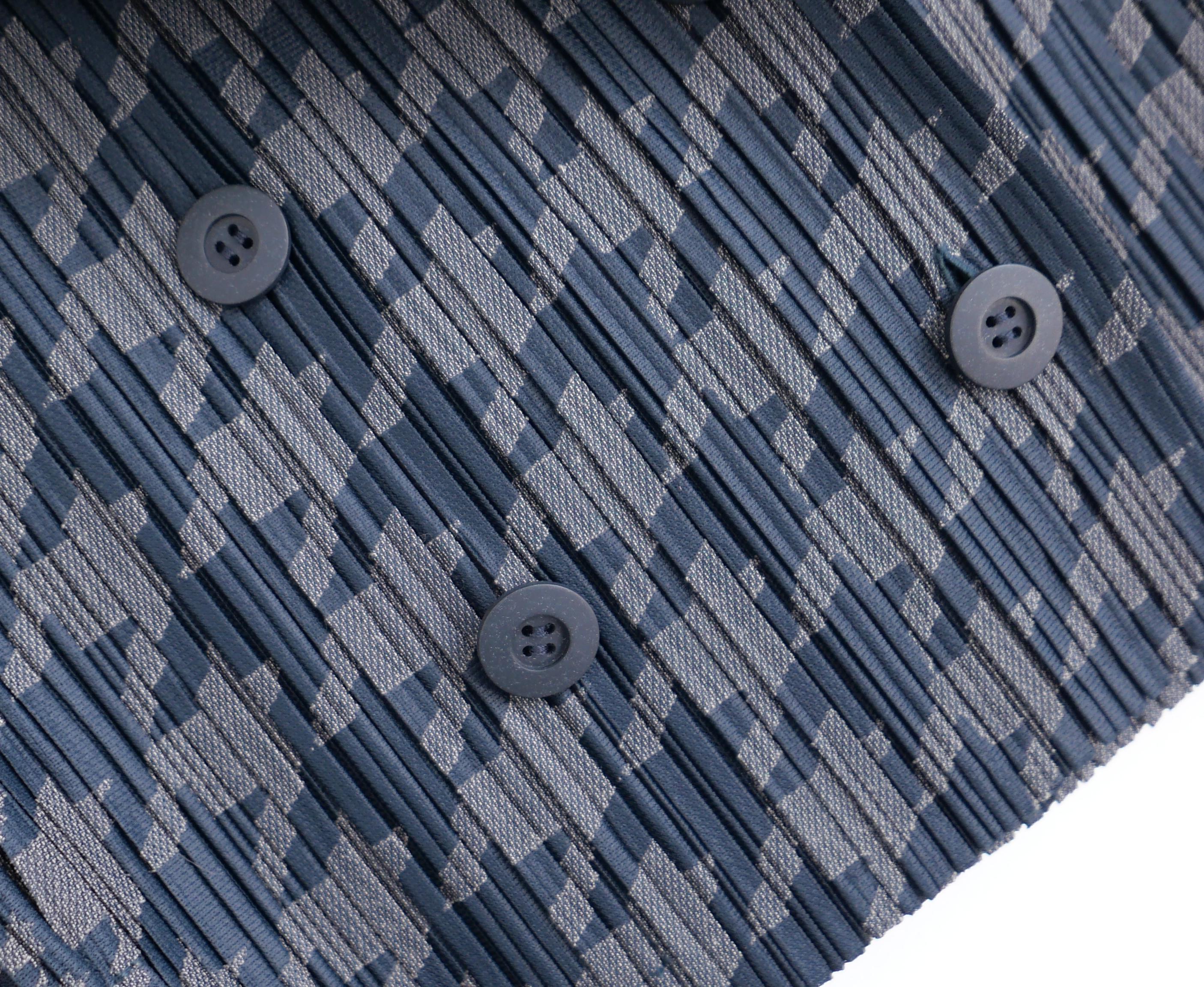Black Issey Miyake Pleats Please 2015 Houndstooth Jacket