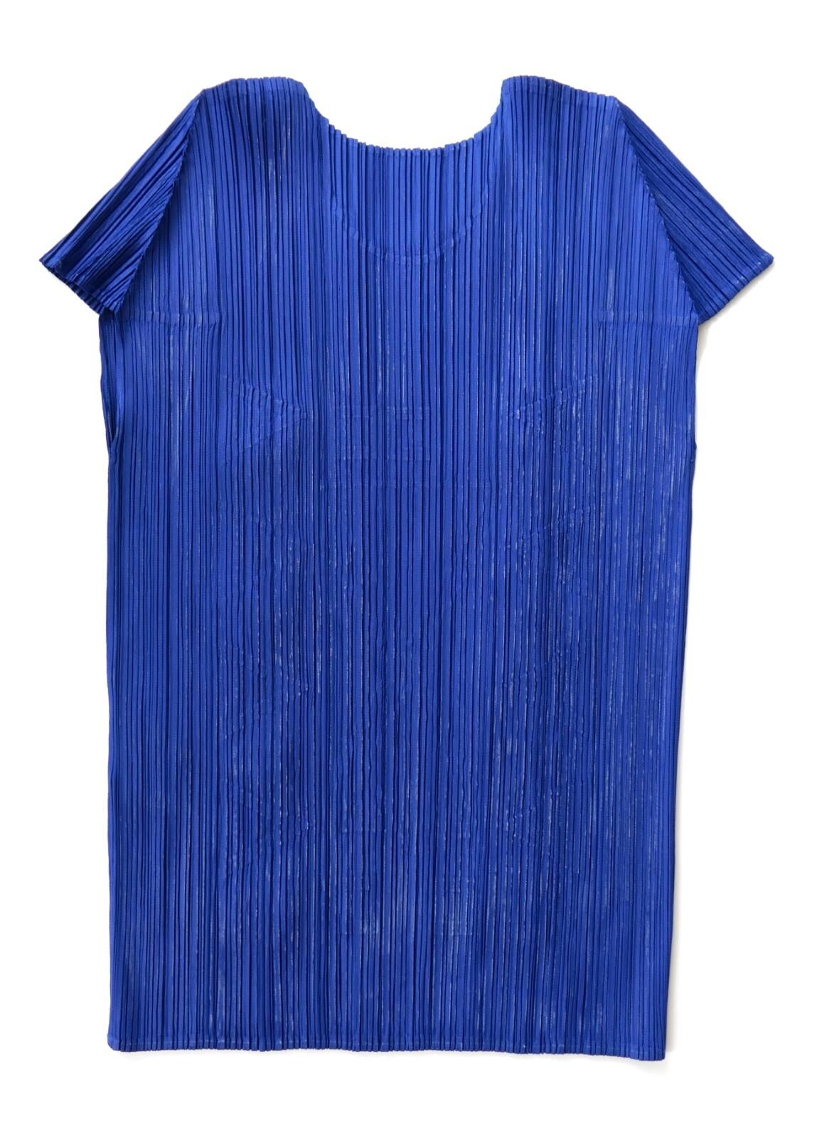 Blu Issey Miyake Pleats Please Appliqué Trim Top in vendita