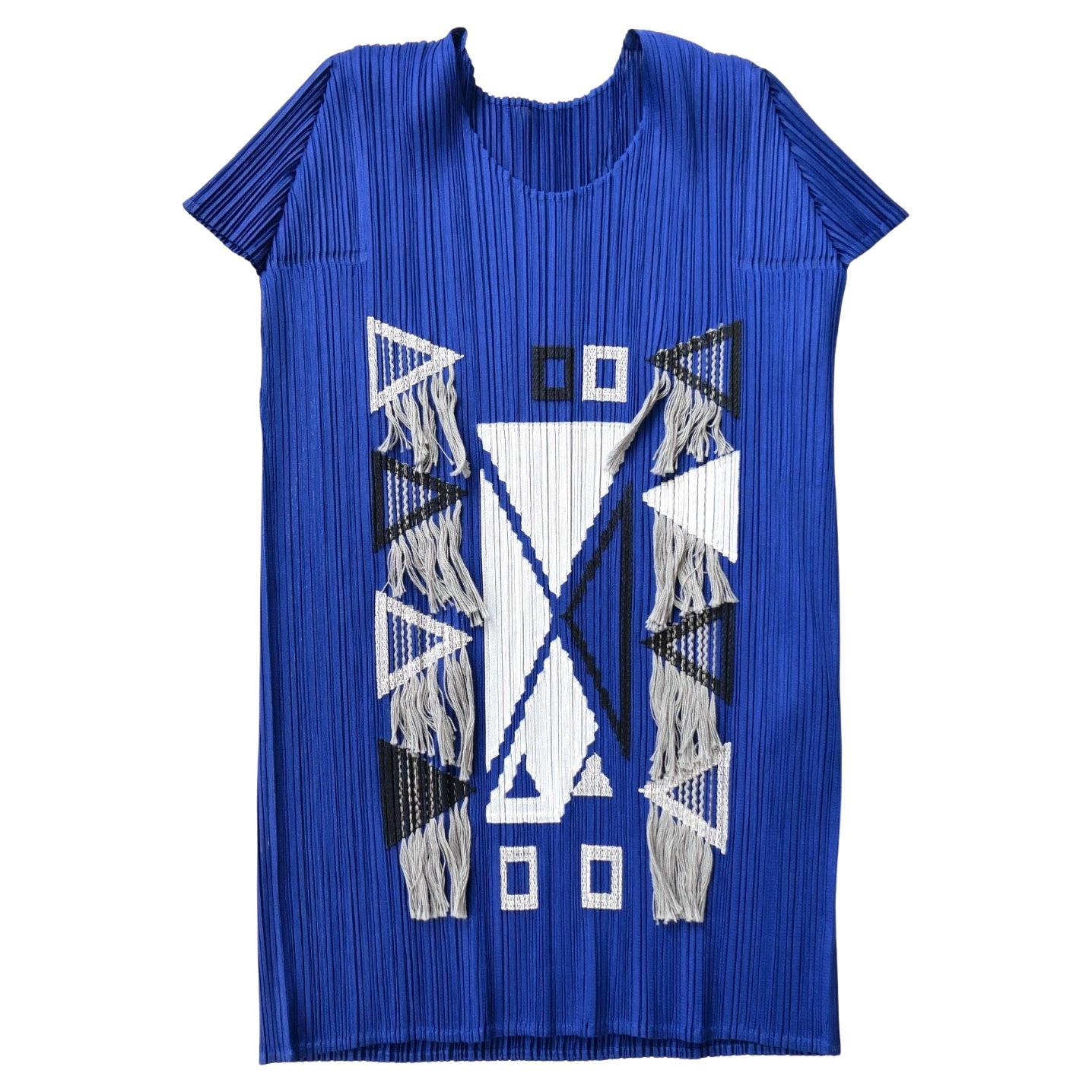 Issey Miyake Pleats Please Appliqué Trim Top in vendita