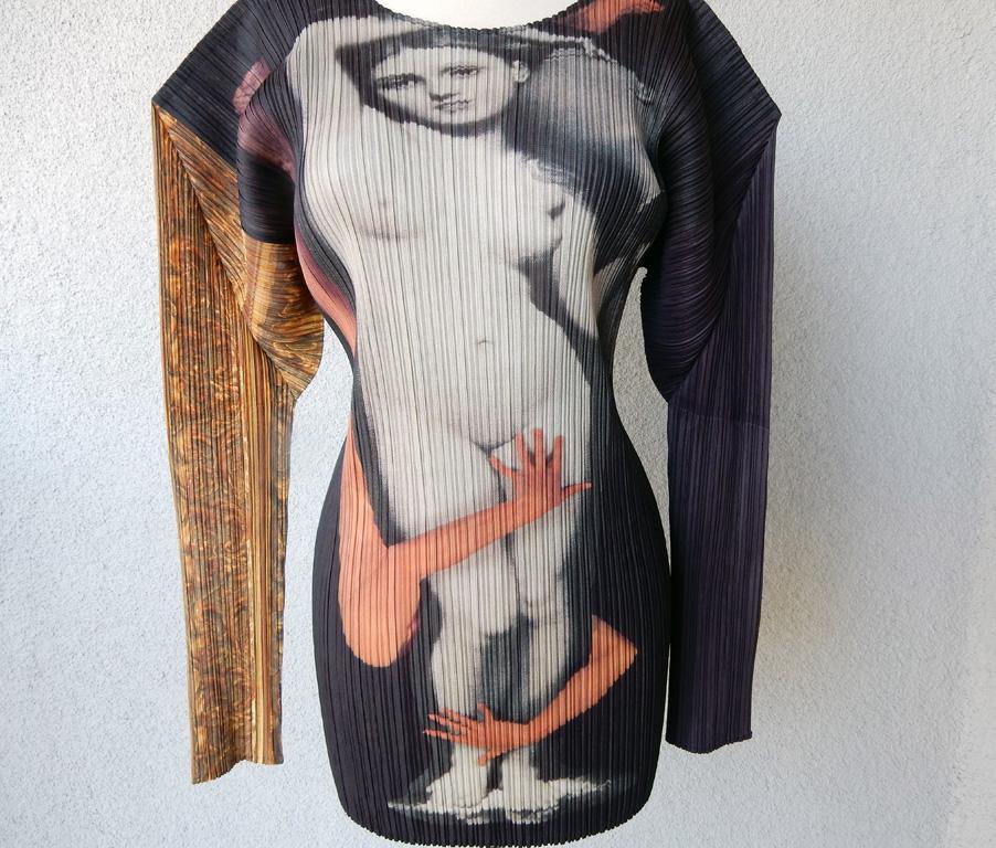 Nero Issey Miyake Pleats Please Artists Series No. 1 Tunica Yasumasa Morimura in vendita