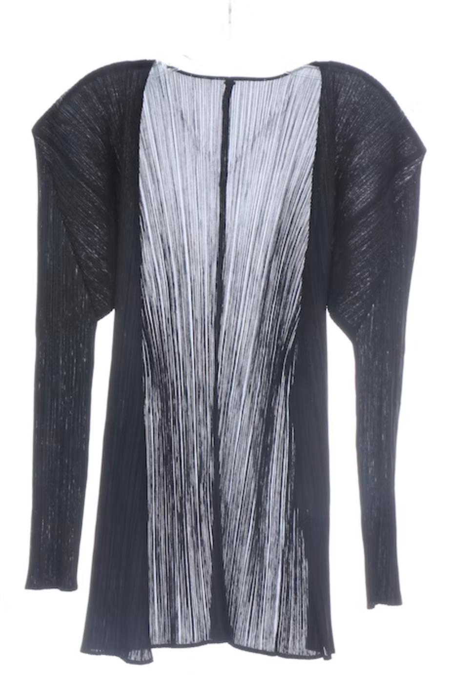 Issey Miyake Pleats Please cardigan, black, square silhouette, priced accordingly (missing tag) 

size 2