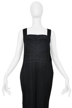 Issey Miyake Pleats Please Black Pleated Overalls 2004