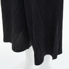 ISSEY MIYAKE Pleats Please black plisse elastic waist cropped pants JP3 L