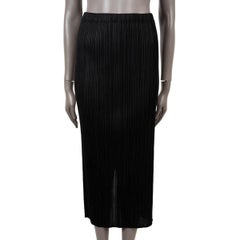 ISSEY MIYAKE PLEATS PLEASE Schwarzer Polyester-PLEATED MIDI-Rock mit Verschluss aus Polyester 2 S