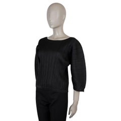 ISSEY MIYAKE PLEATS PLEASE black polyester pleated Top Shirt S